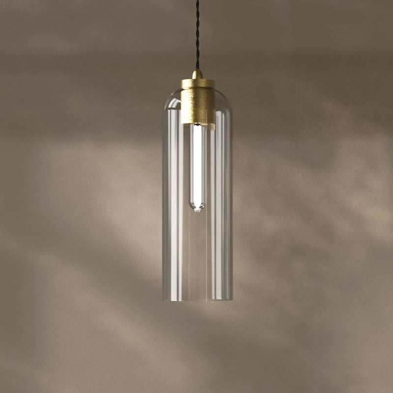 Parlour Elong Pendant Light - Brass/Clear