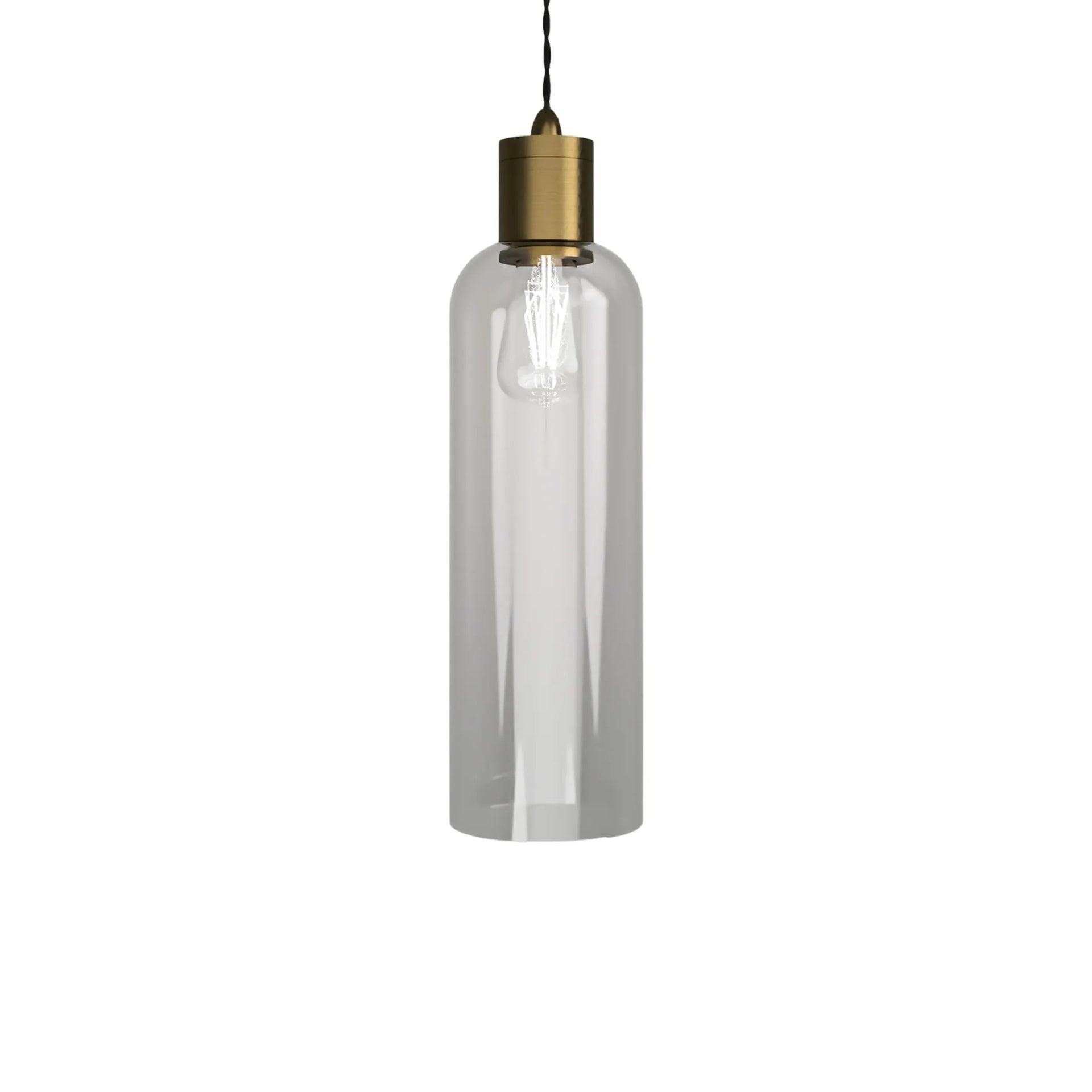 Parlour Elong Pendant Light - Brass/Clear