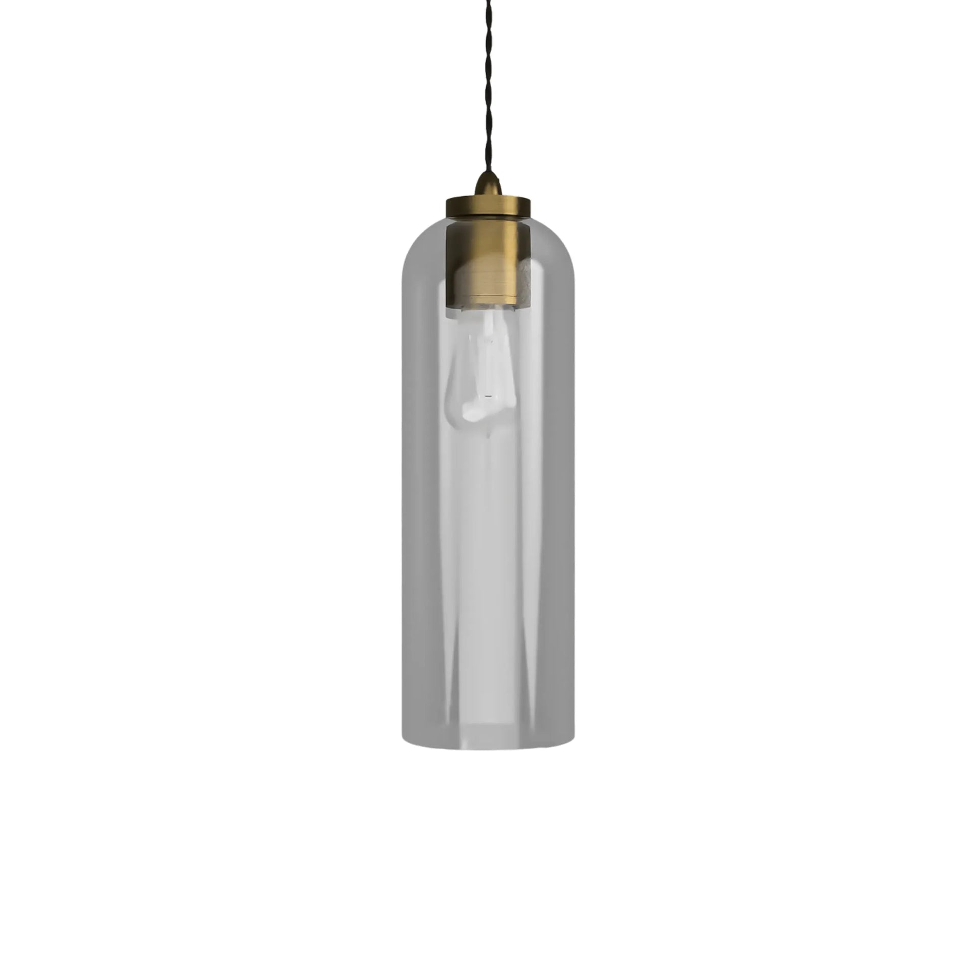 Parlour Elong Pendant Light - Brass/Clear