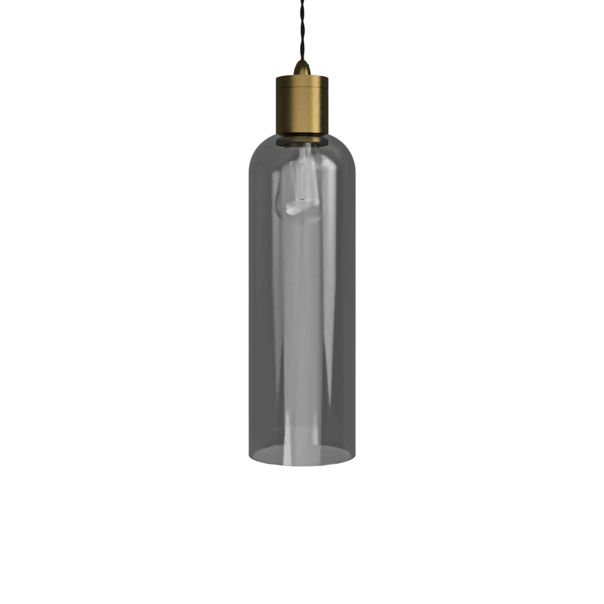 Parlour Elong Pendant Light - Brass/Smoke