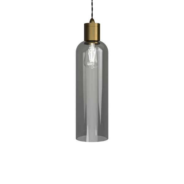 Parlour Elong Pendant Light - Brass/Smoke