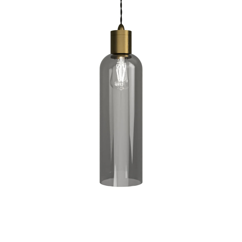 Parlour Elong Pendant Light - Brass/Smoke