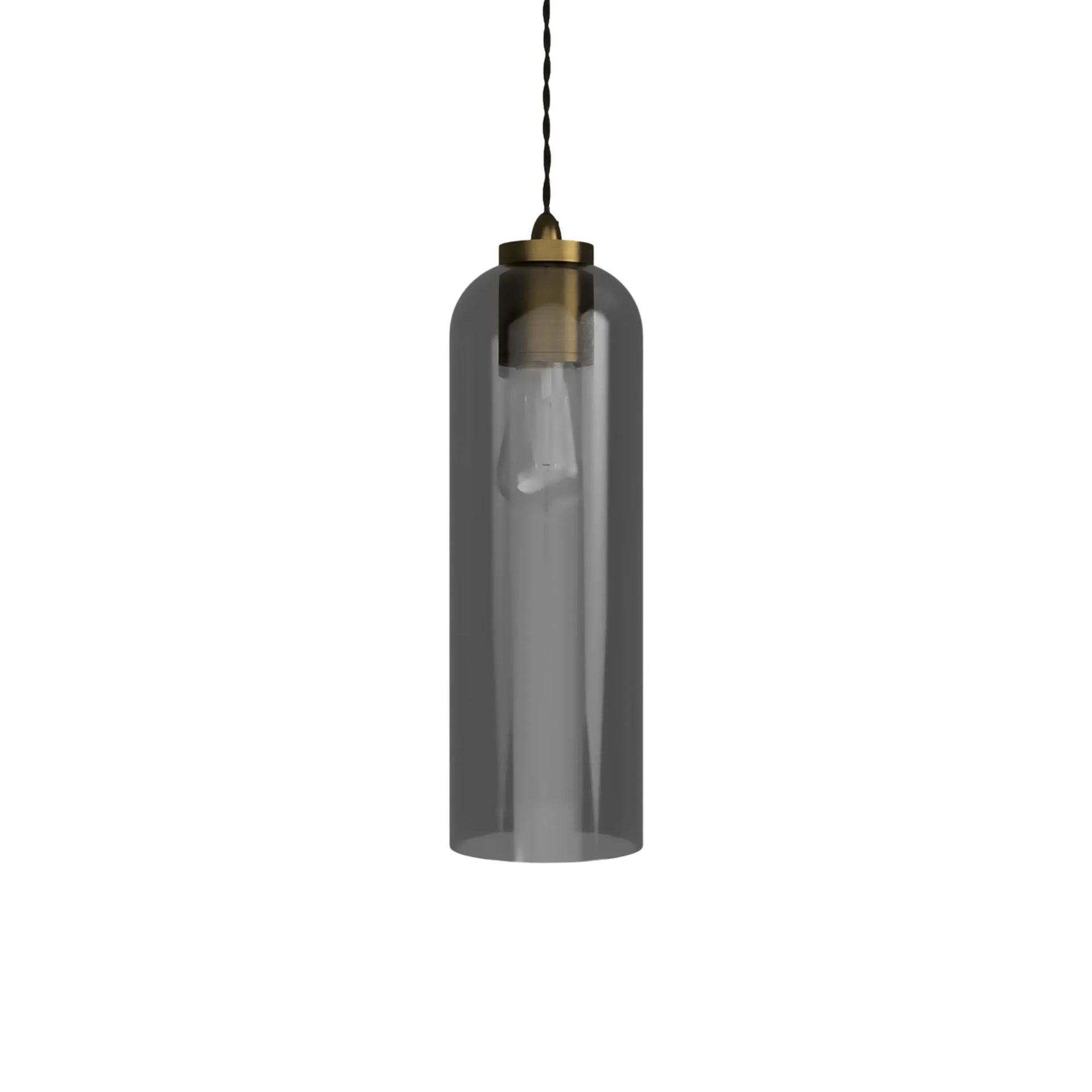 Parlour Elong Pendant Light - Brass/Smoke