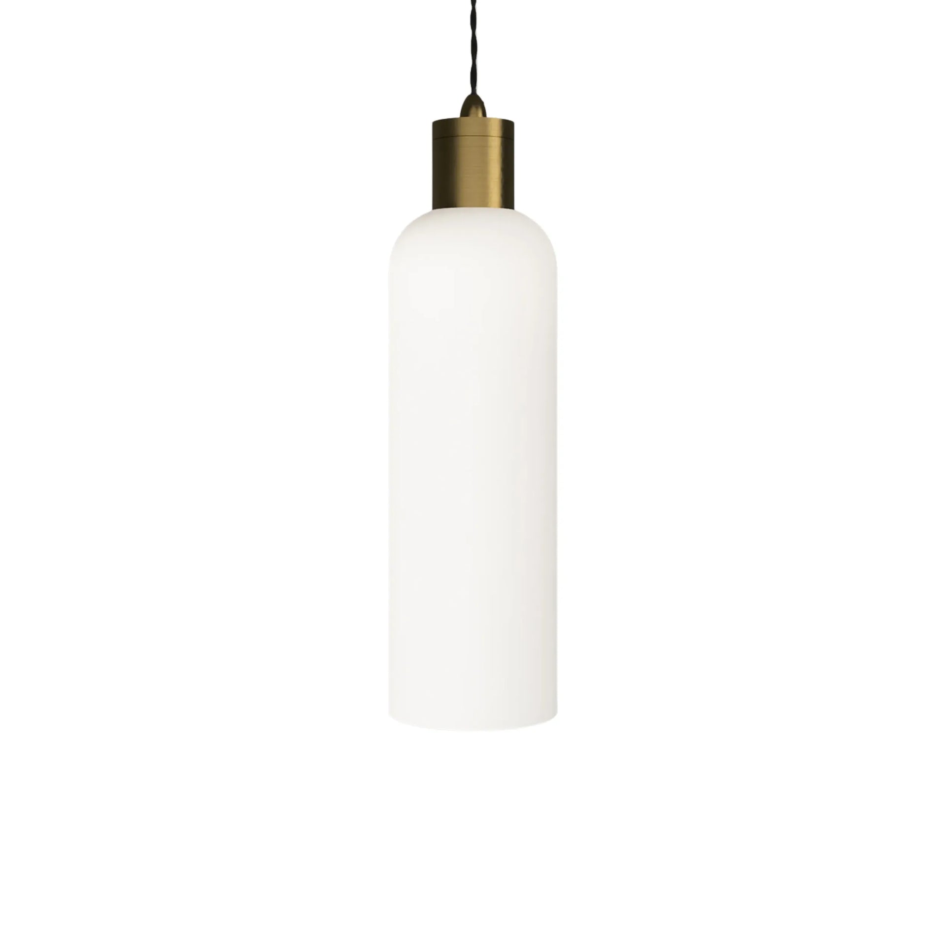 Parlour Elong Pendant Light - Brass/White