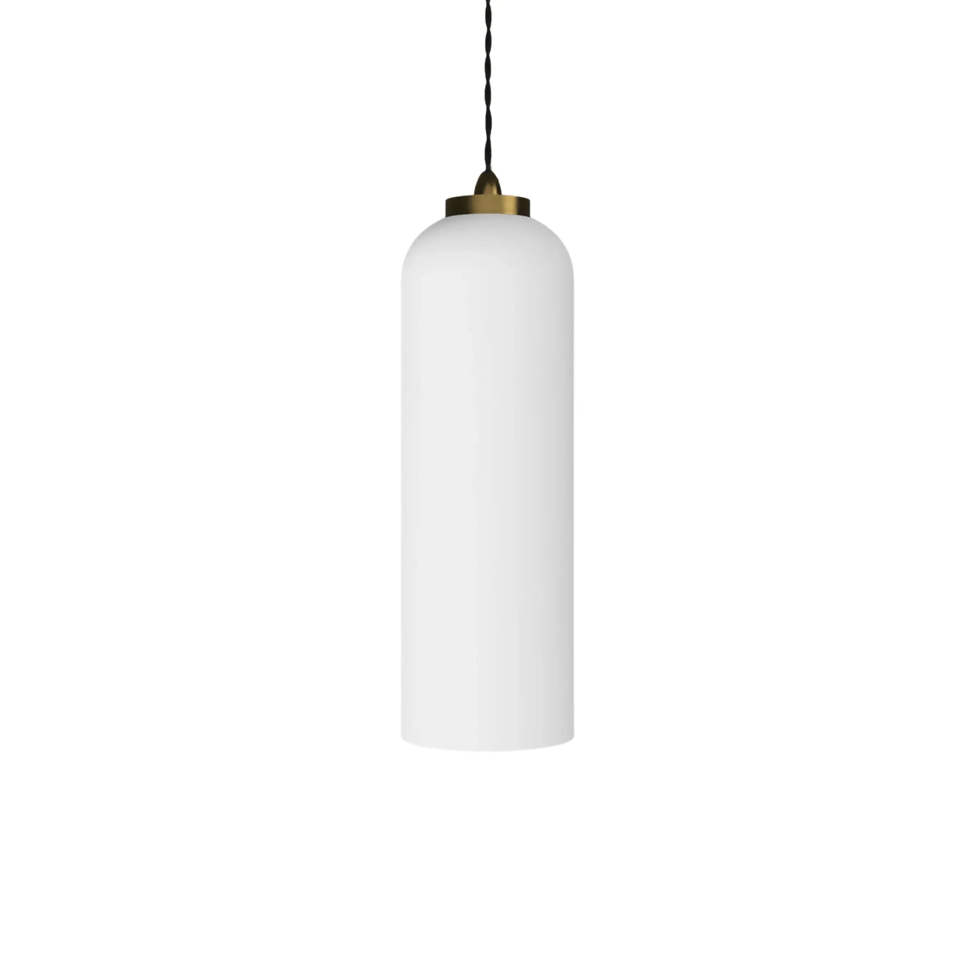 Parlour Elong Pendant Light - Brass/White