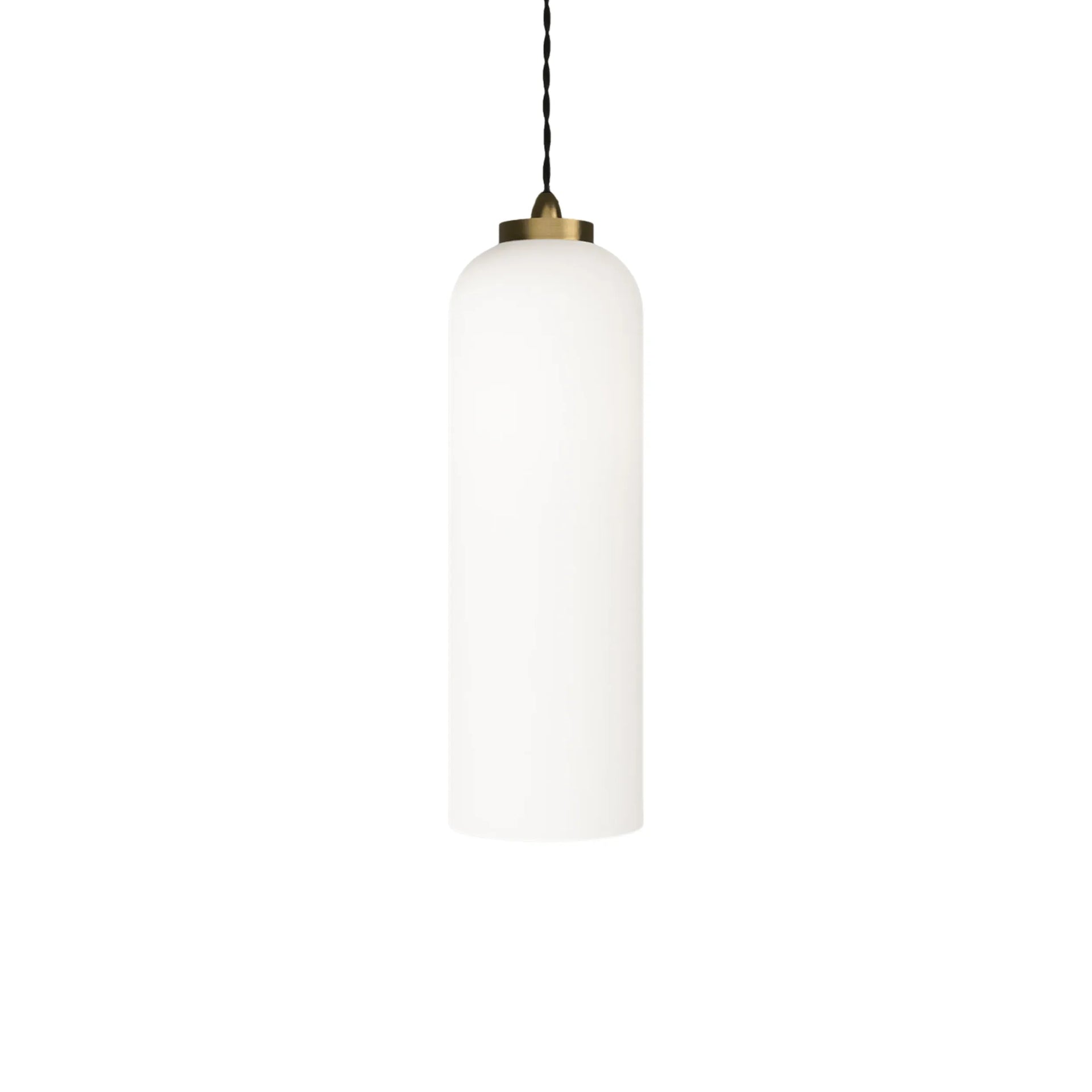 Parlour Elong Pendant Light - Brass/White