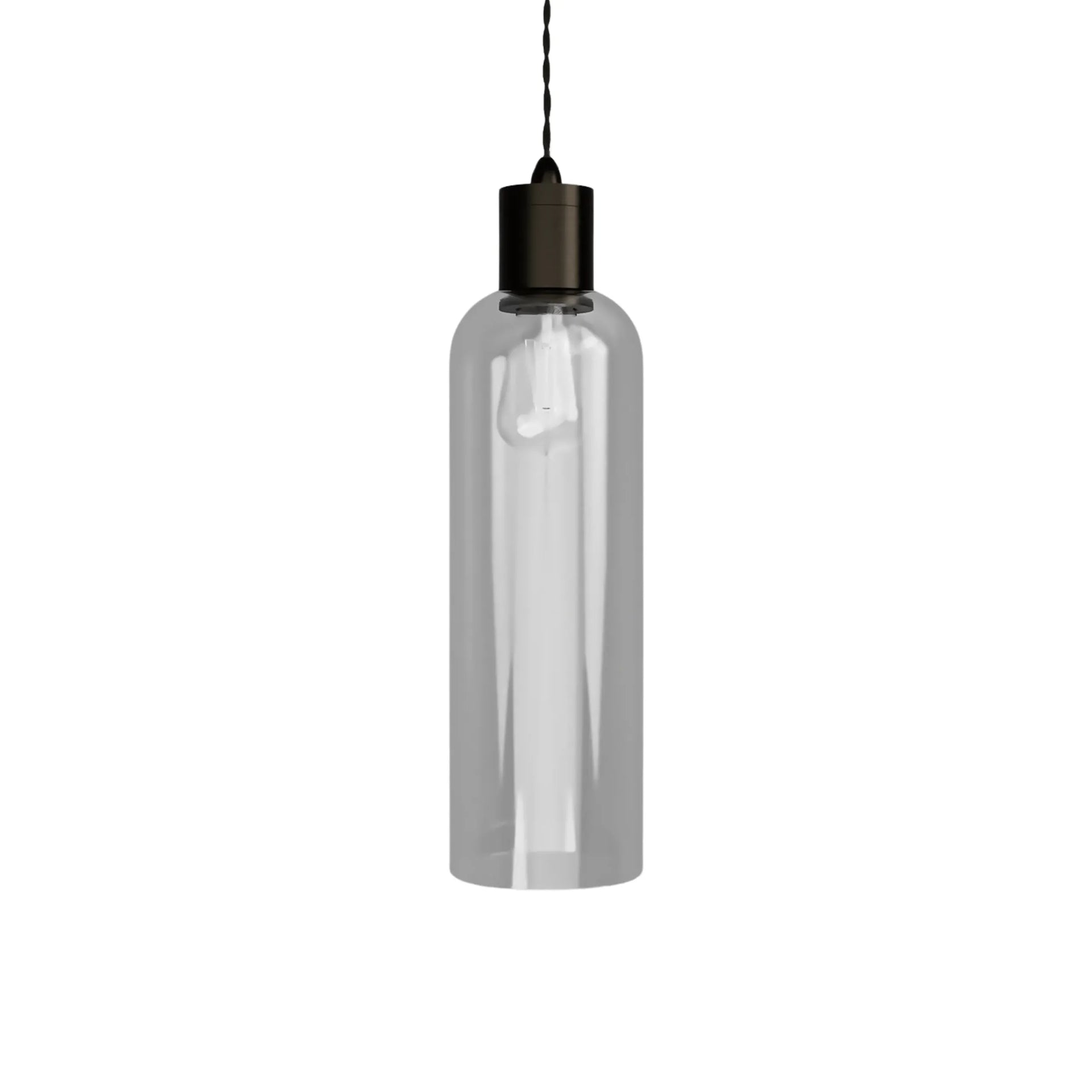 Parlour Elong Pendant Light - Iron/Clear