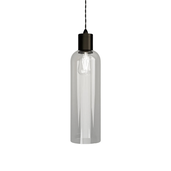 Parlour Elong Pendant Light - Iron/Clear