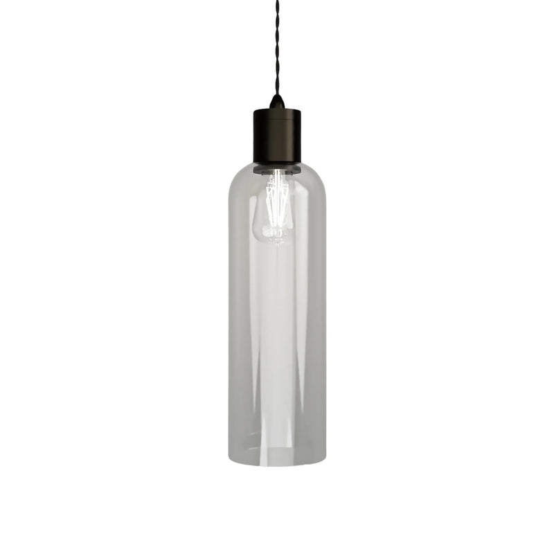 Parlour Elong Pendant Light - Iron/Clear