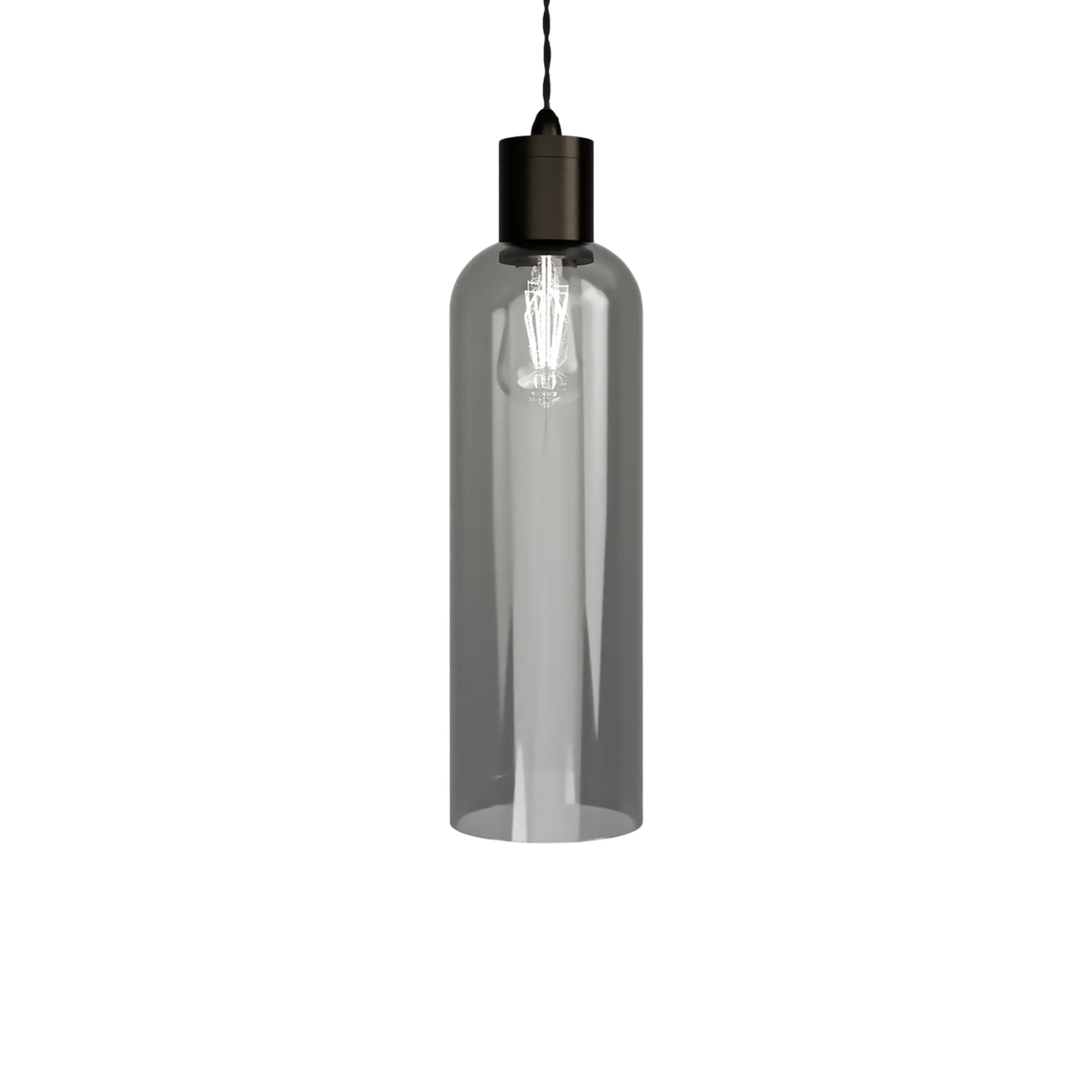 Parlour Elong Pendant Light - Iron/Smoke