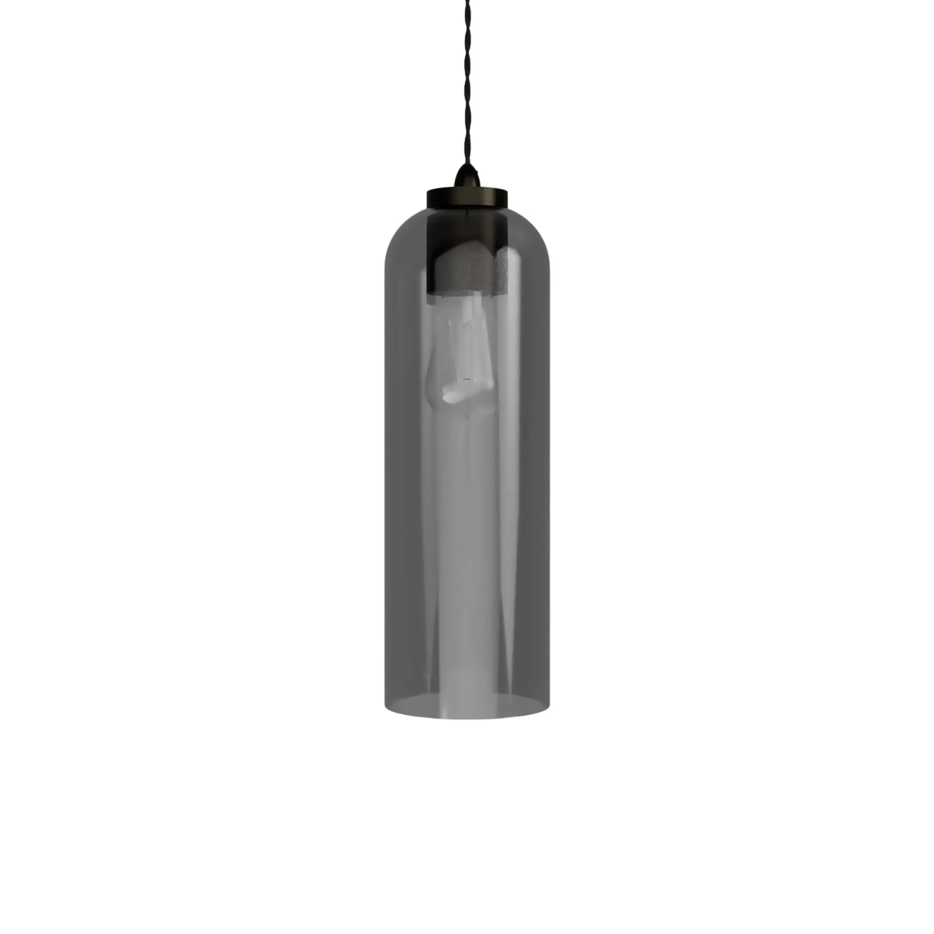 Parlour Elong Pendant Light - Iron/Smoke
