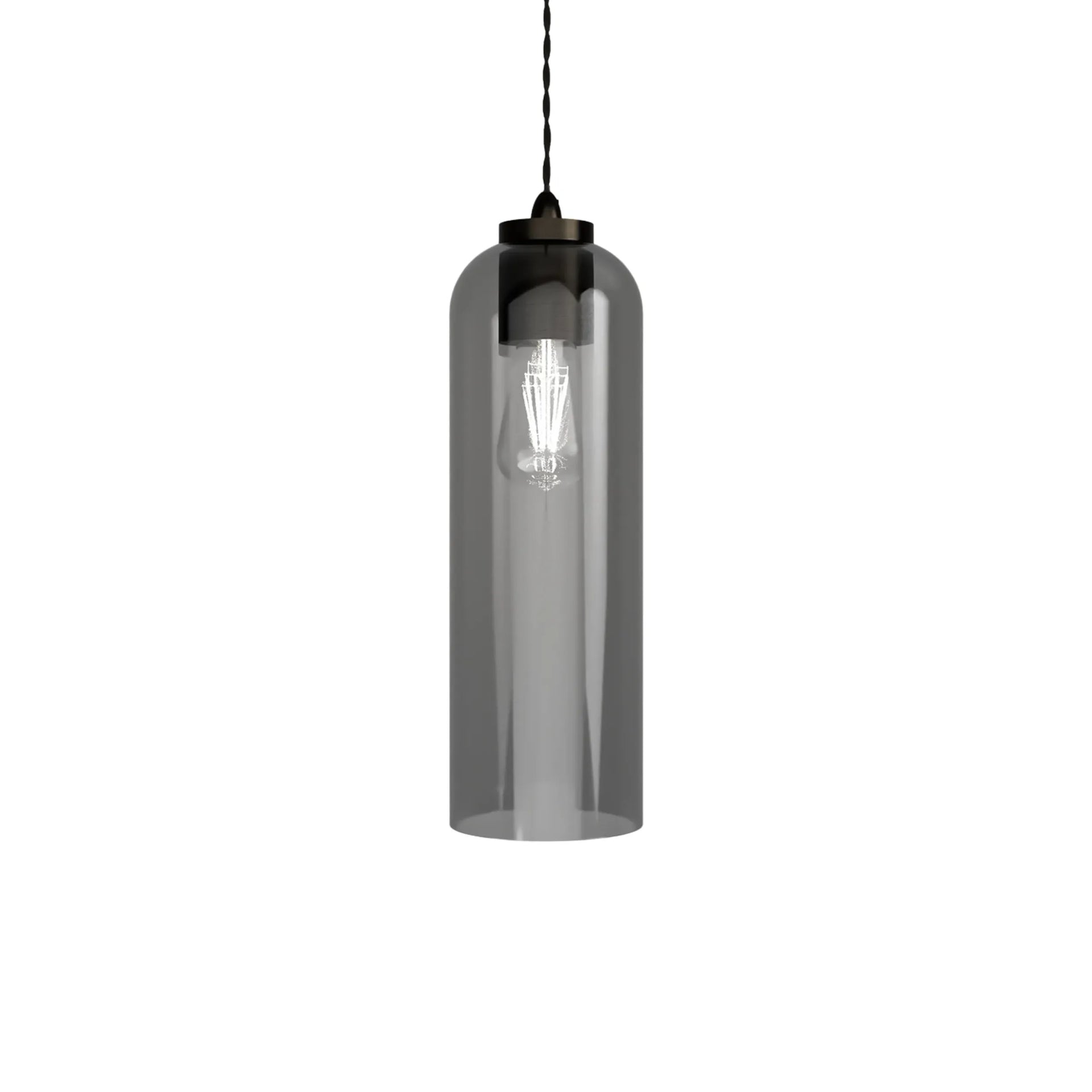 Parlour Elong Pendant Light - Iron/Smoke