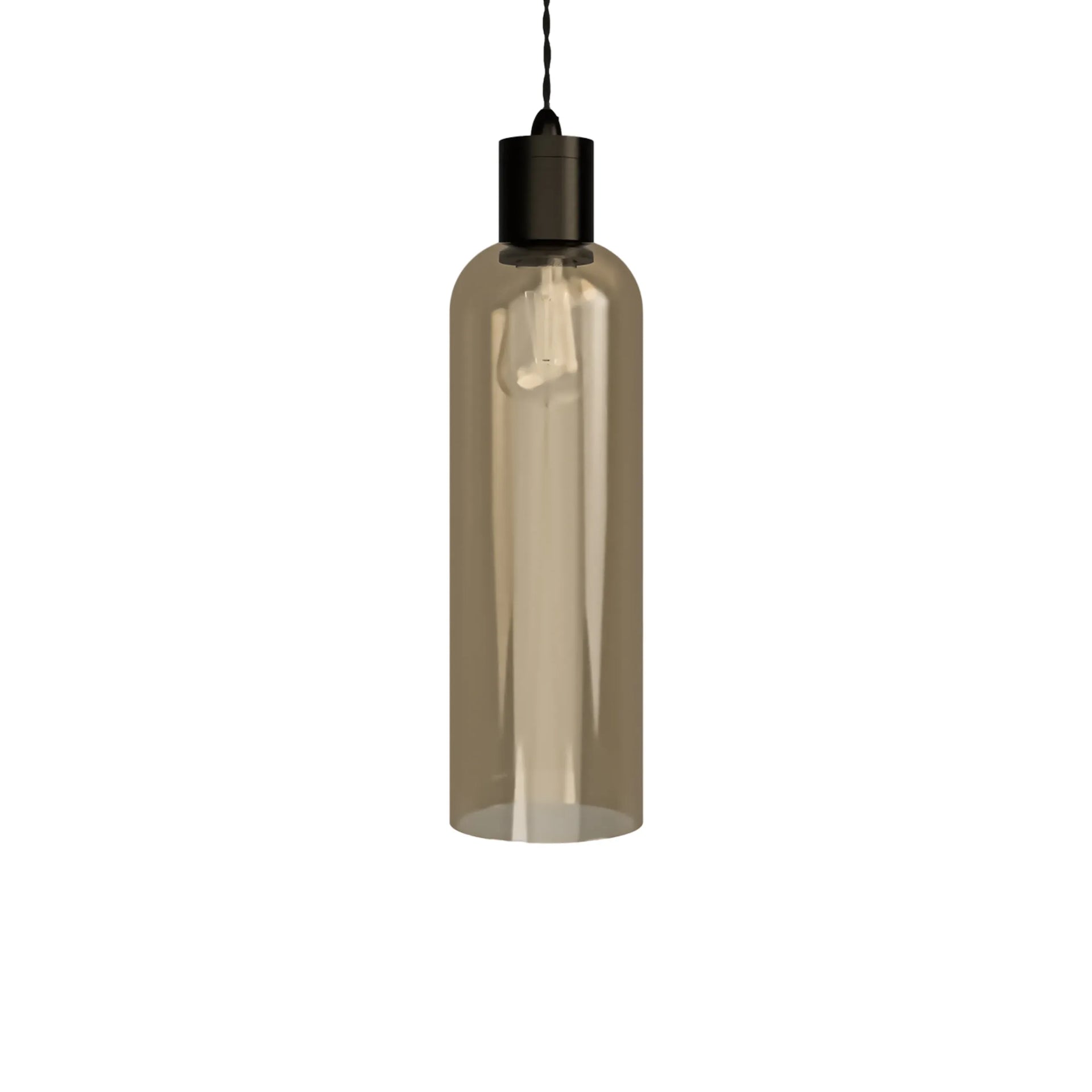 Parlour Elong Pendant Light - Iron/Amber