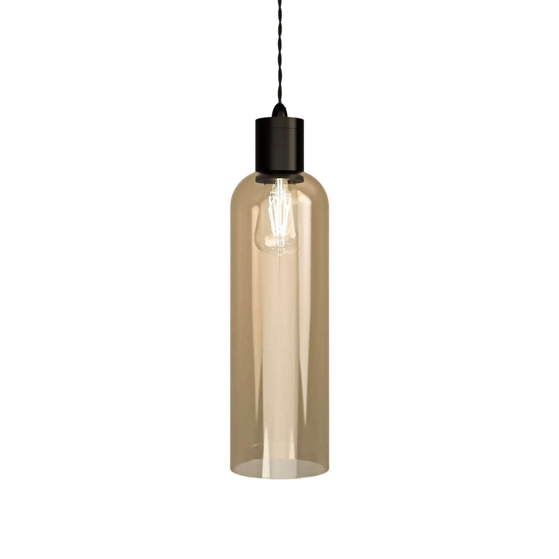 Parlour Elong Pendant Light - Iron/Amber