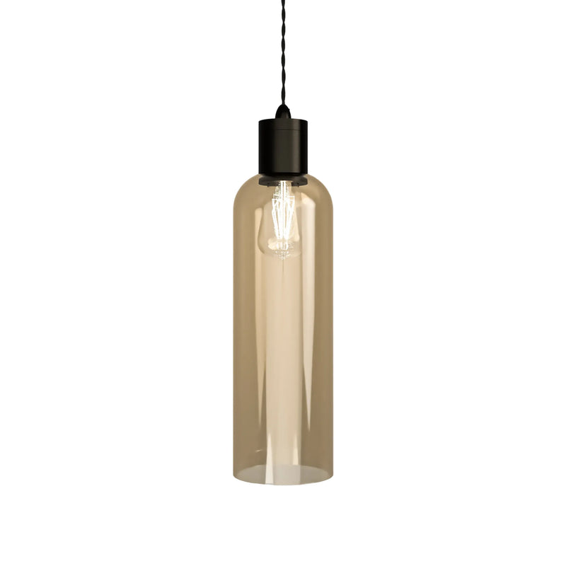 Parlour Elong Pendant Light - Iron/Amber