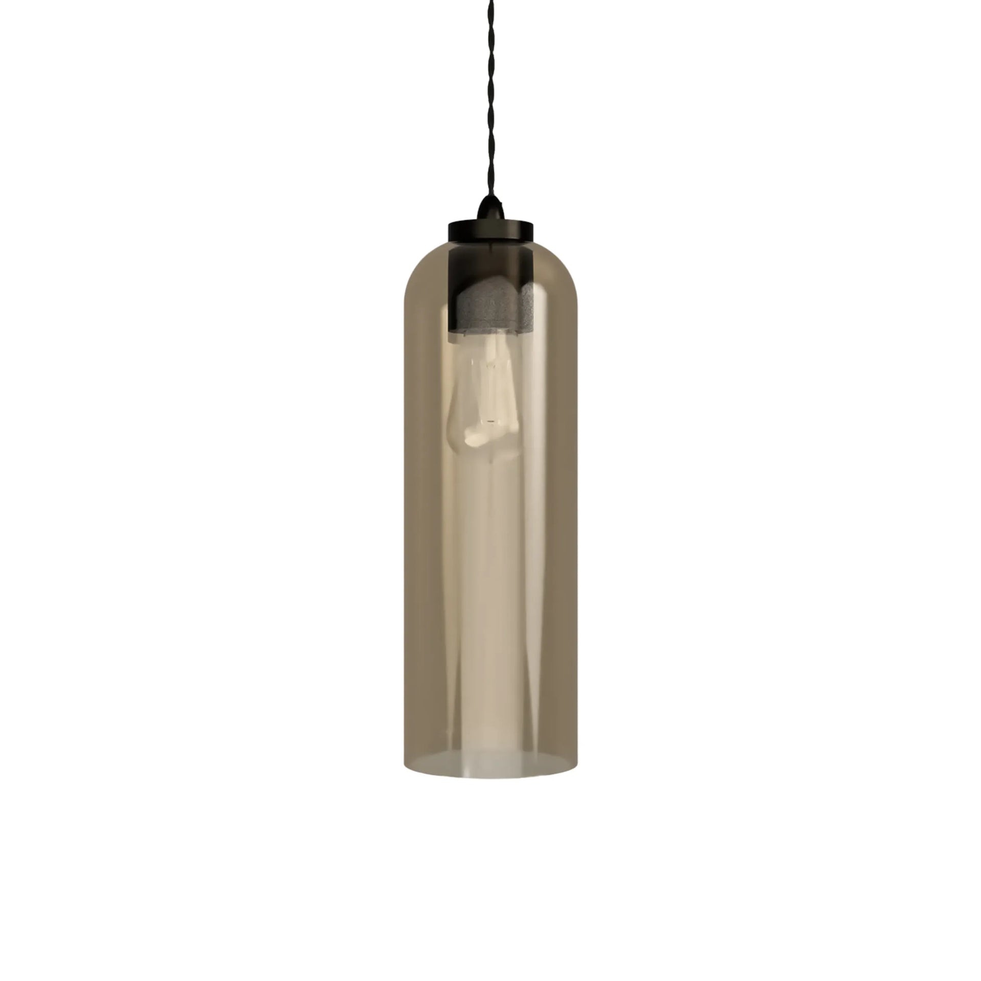 Parlour Elong Pendant Light - Iron/Amber
