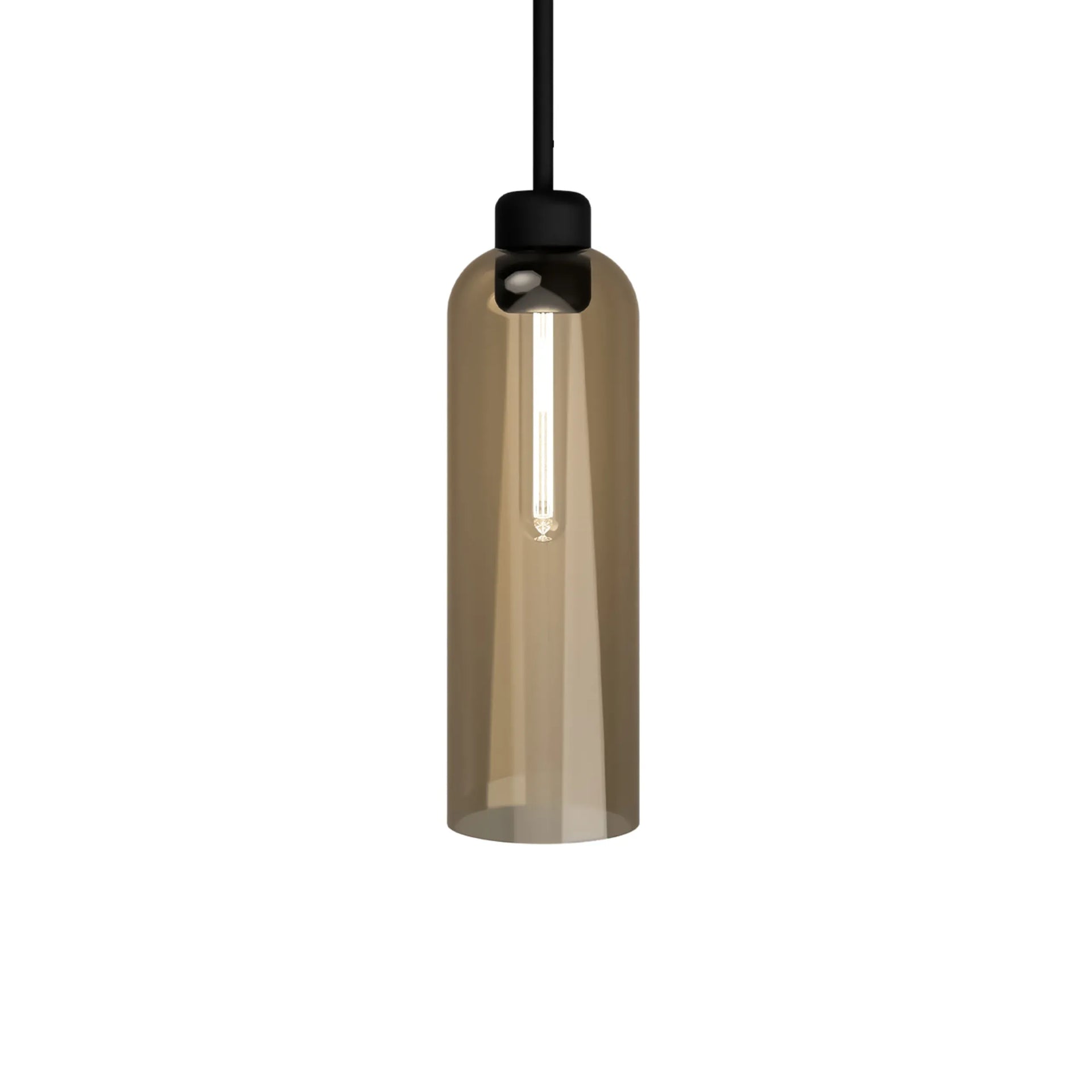 Parlour Lite Elong Pendant Light - Black/Amber