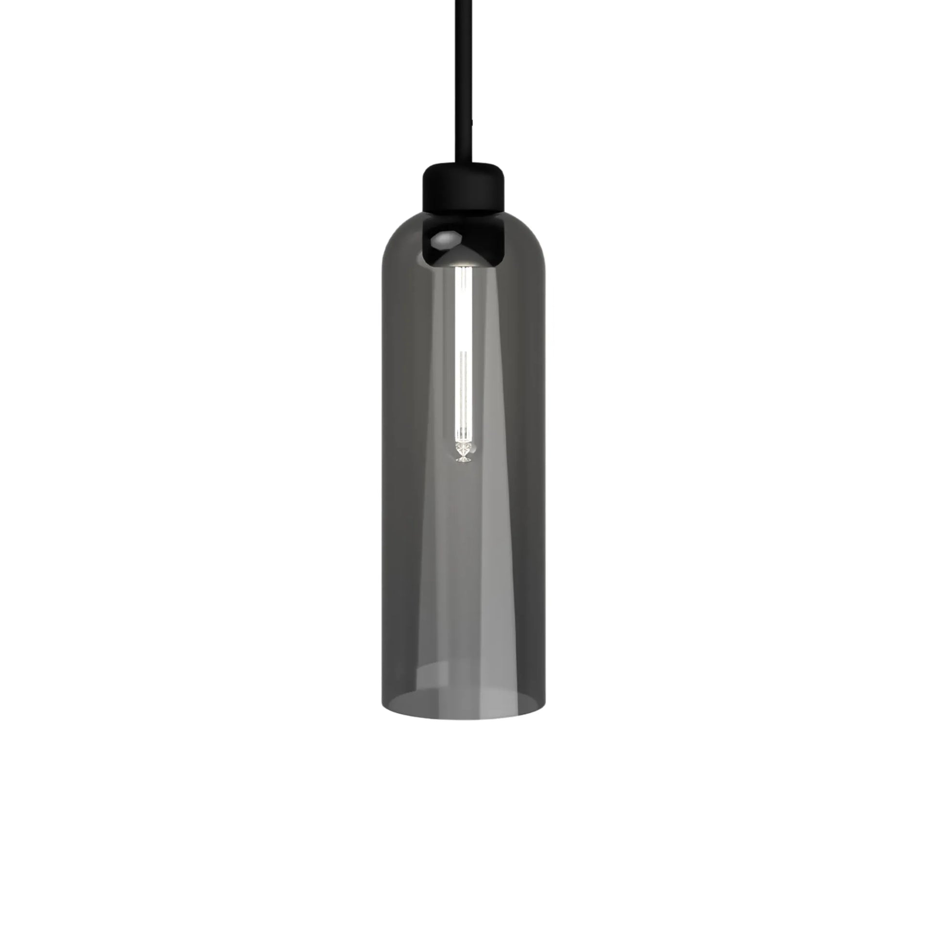 Parlour Lite Elong Pendant Light - Black/Smoke