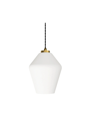 Parlour Geo Pendant - Brass/White