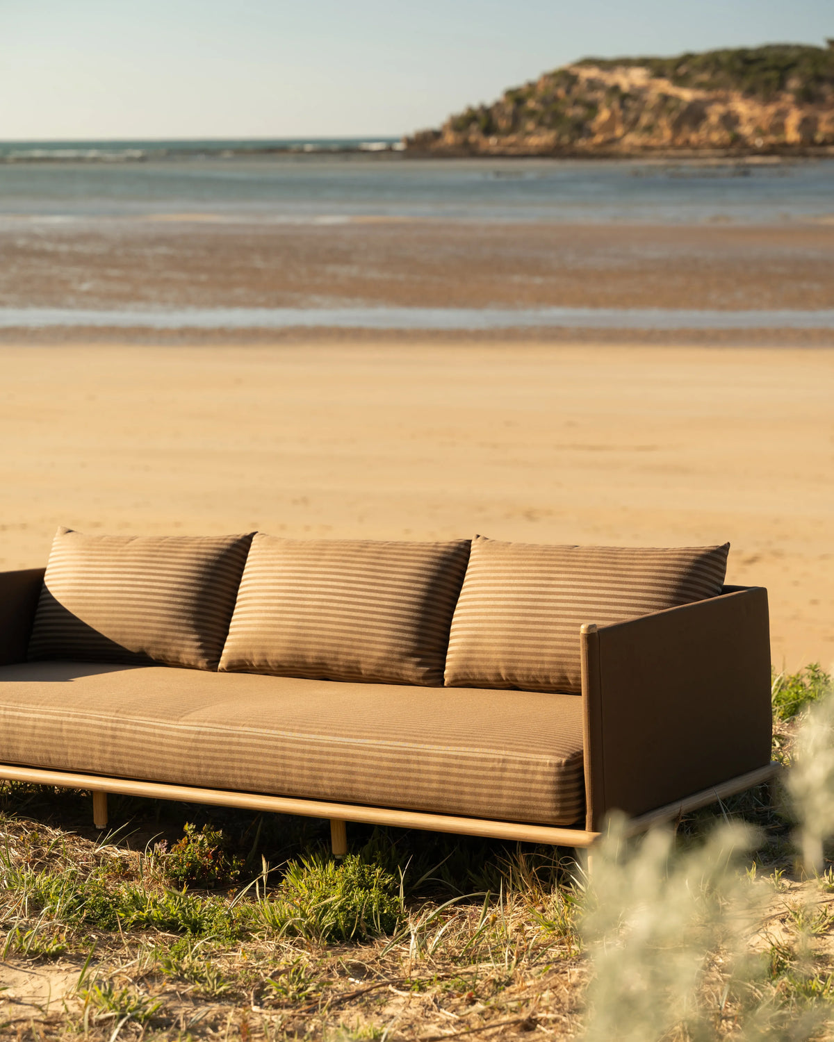Lonnie Outdoor 3 Seater Sofa - Pebble Stripe