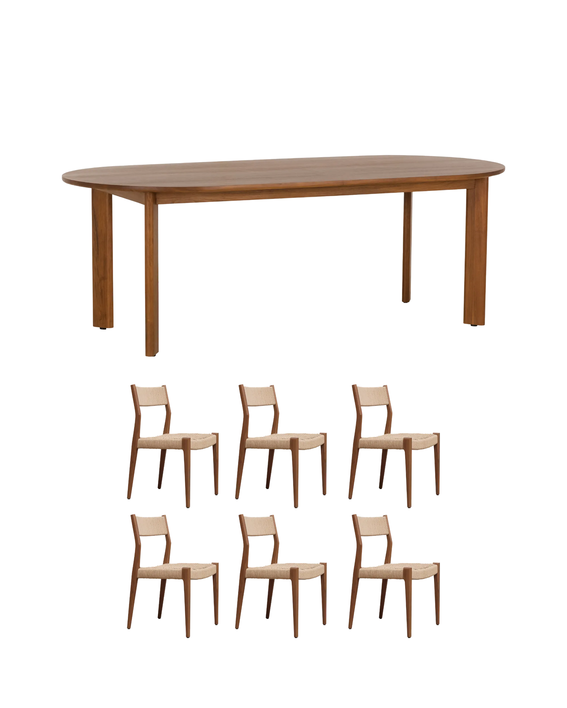Loop Woven Dining Package - 180cm / Teak