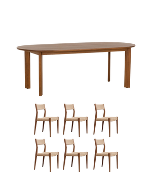 Loop Woven Dining Package - 180cm / Teak