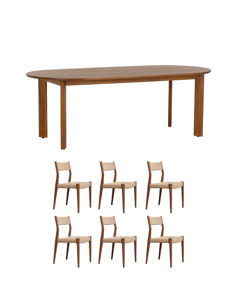 Loop Woven Dining Package - 180cm / Teak