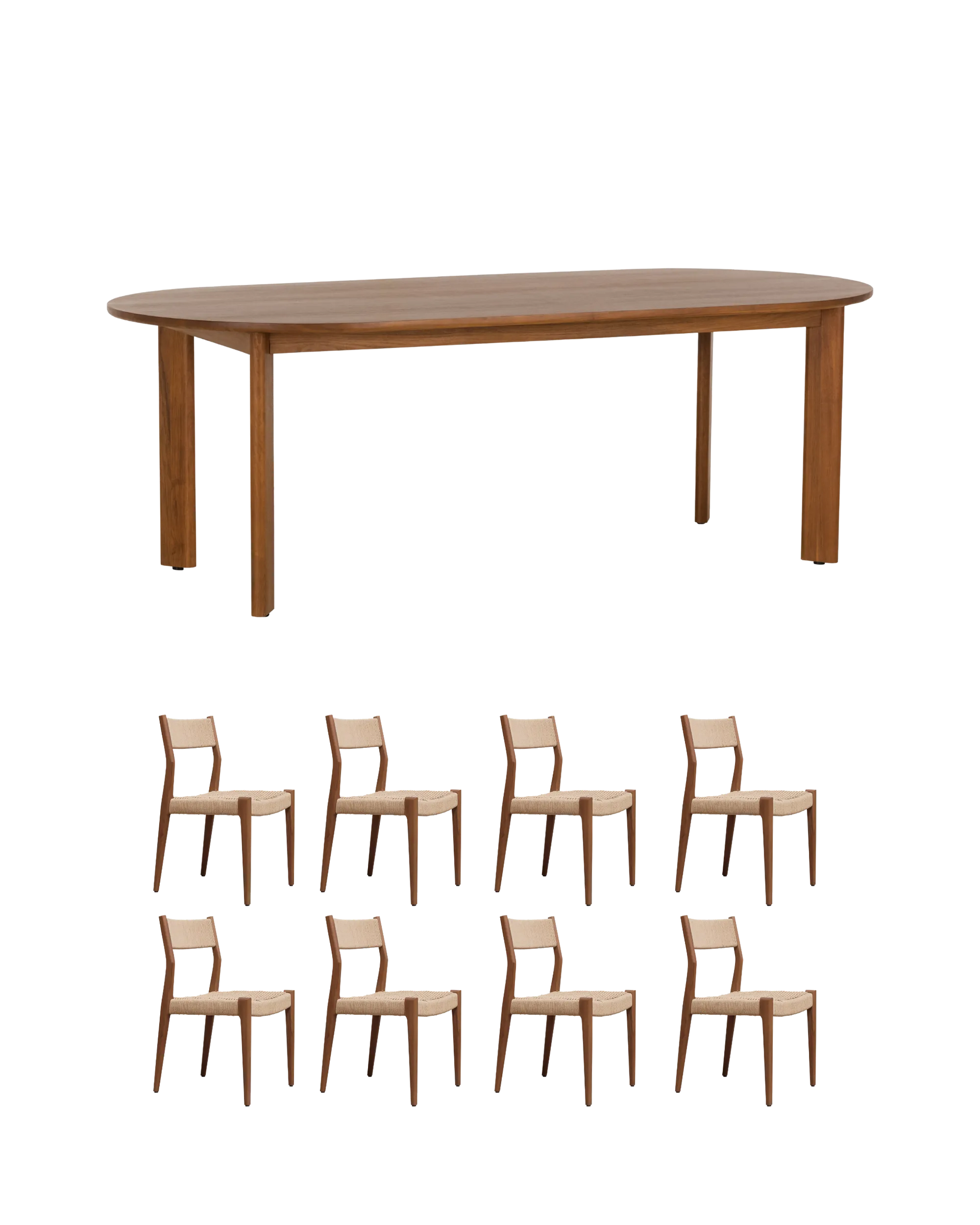 Loop Woven Dining Package - 220cm / Teak