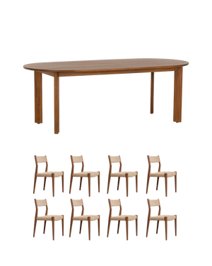 Loop Woven Dining Package - 220cm / Teak