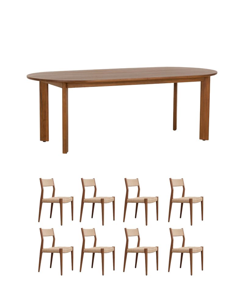 Loop Woven Dining Package - 220cm / Teak
