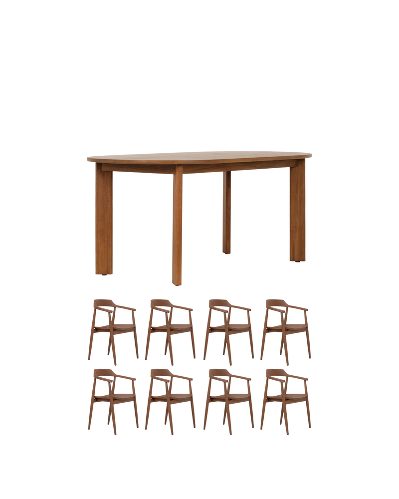 Loop Woven Dining Package - 180cm / Teak