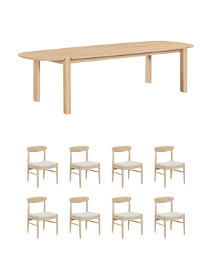 Lunara Dining Package - 300cm Oak / Tate Biscotti
