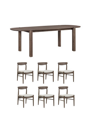 Lunara Dining Package - 220cm Earthen Oak / Tate Biscotti