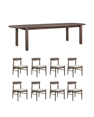 Lunara Dining Package - 300cm Earthen Oak / Tate Biscotti