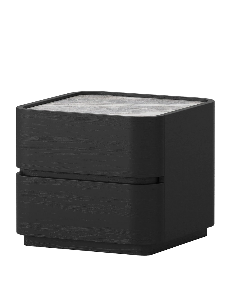 Clayton Bedside Table - Black Marble