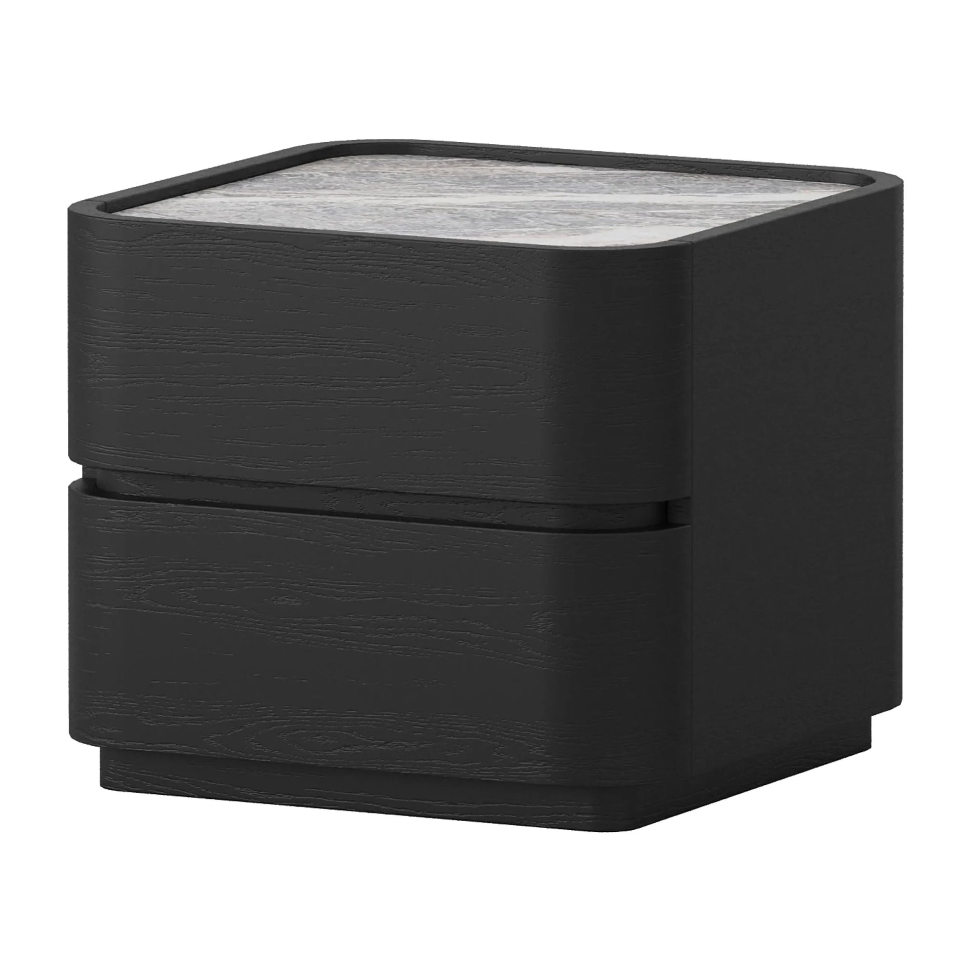 Clayton Bedside Table - Black Marble