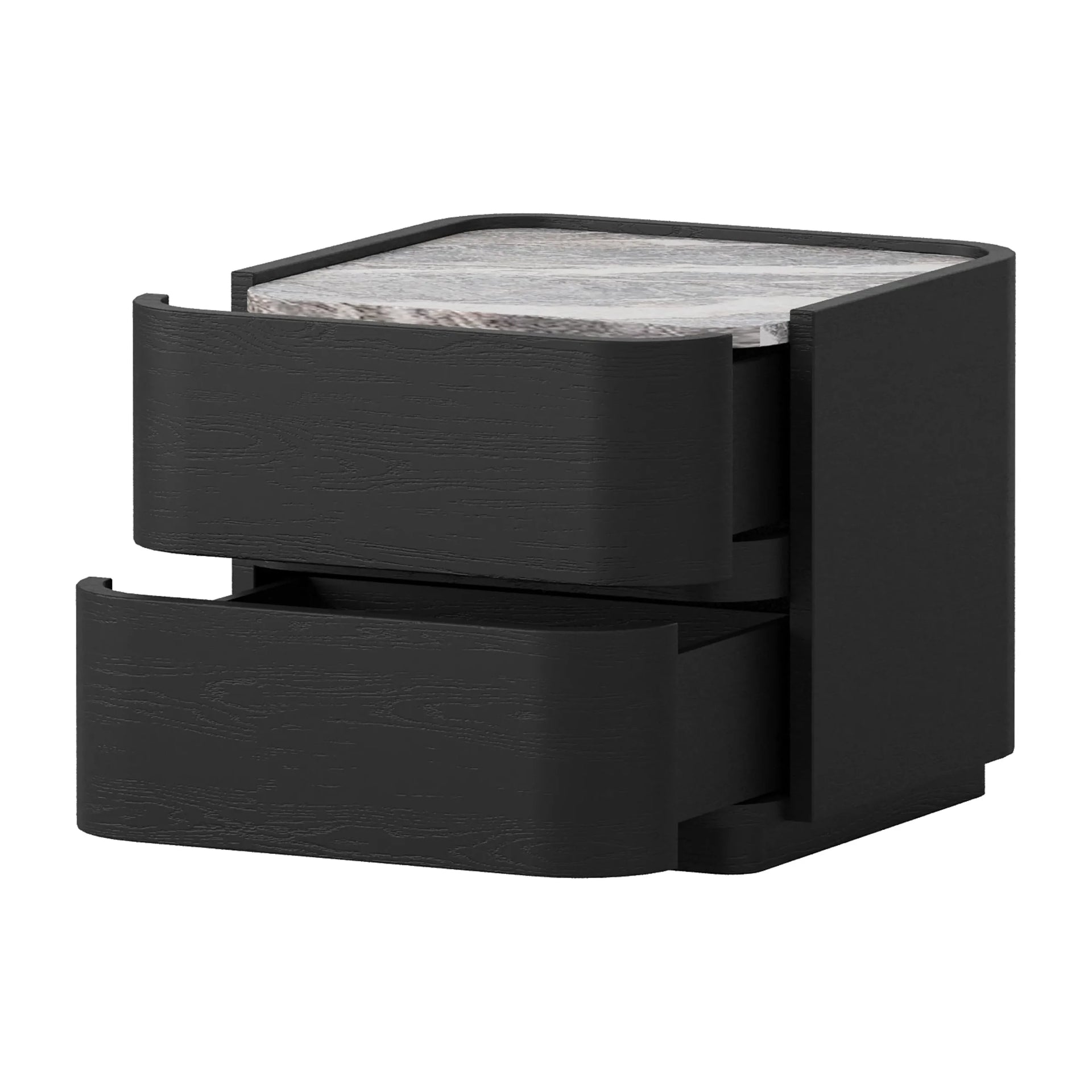 Clayton Bedside Table - Black Marble