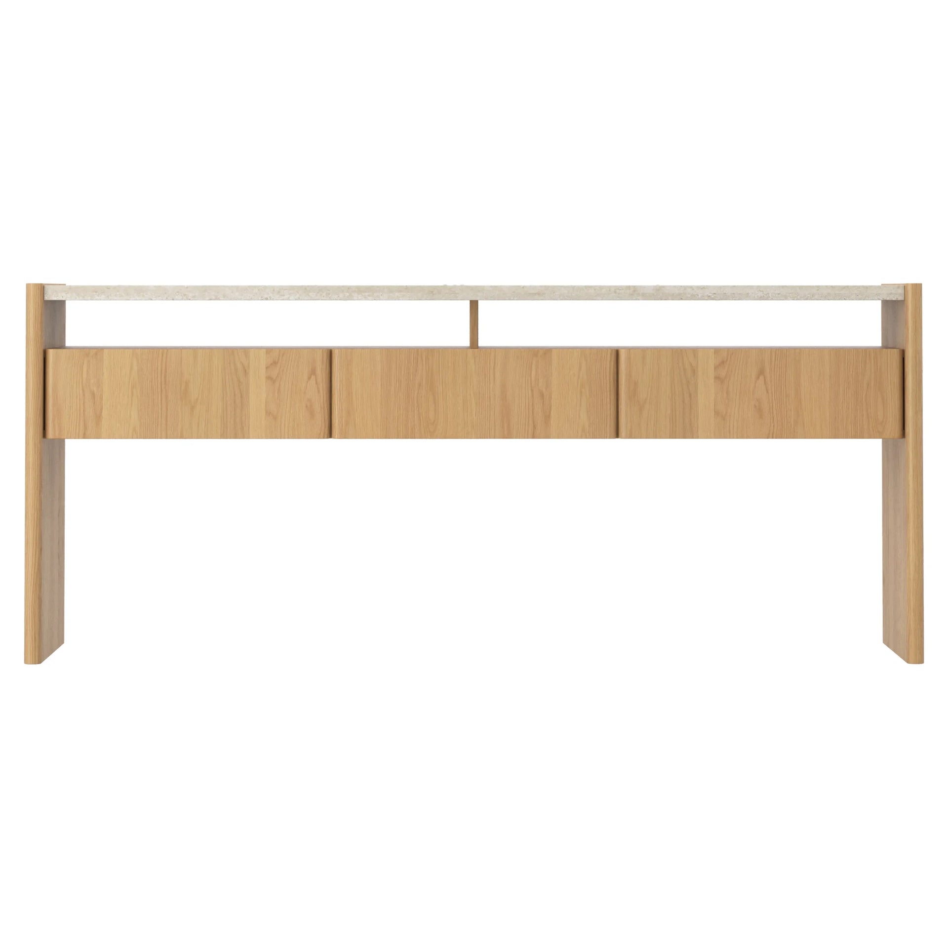 Stella Console Table 180cm - Oak/Travertine