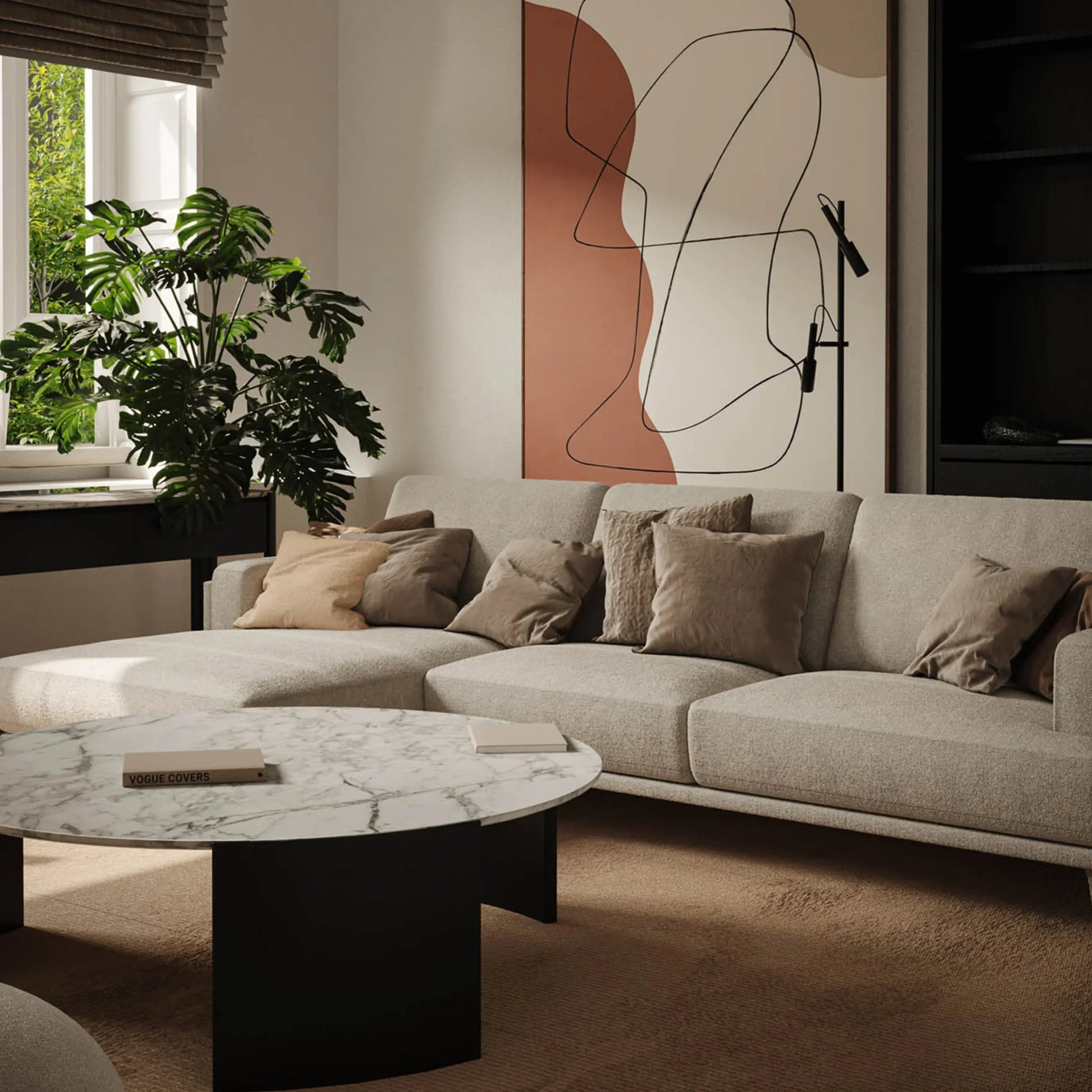 Orla Round Coffee Table 130cm - Black