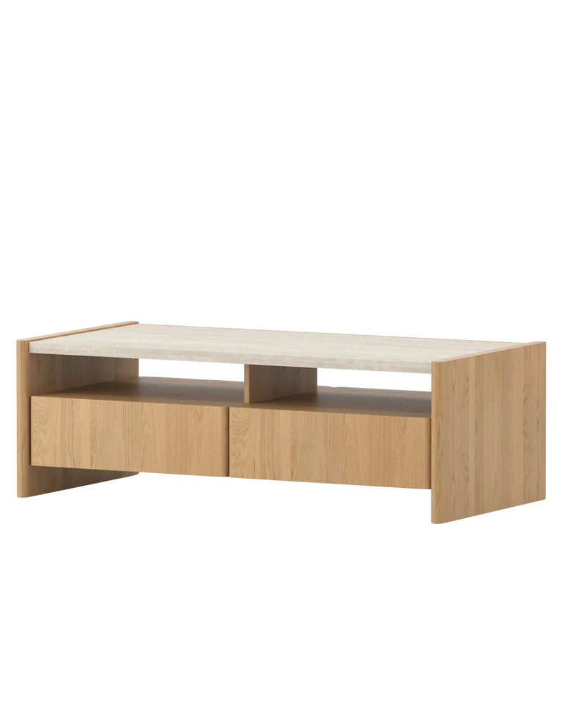 Stella Coffee Table 130cm - Oak/Travertine