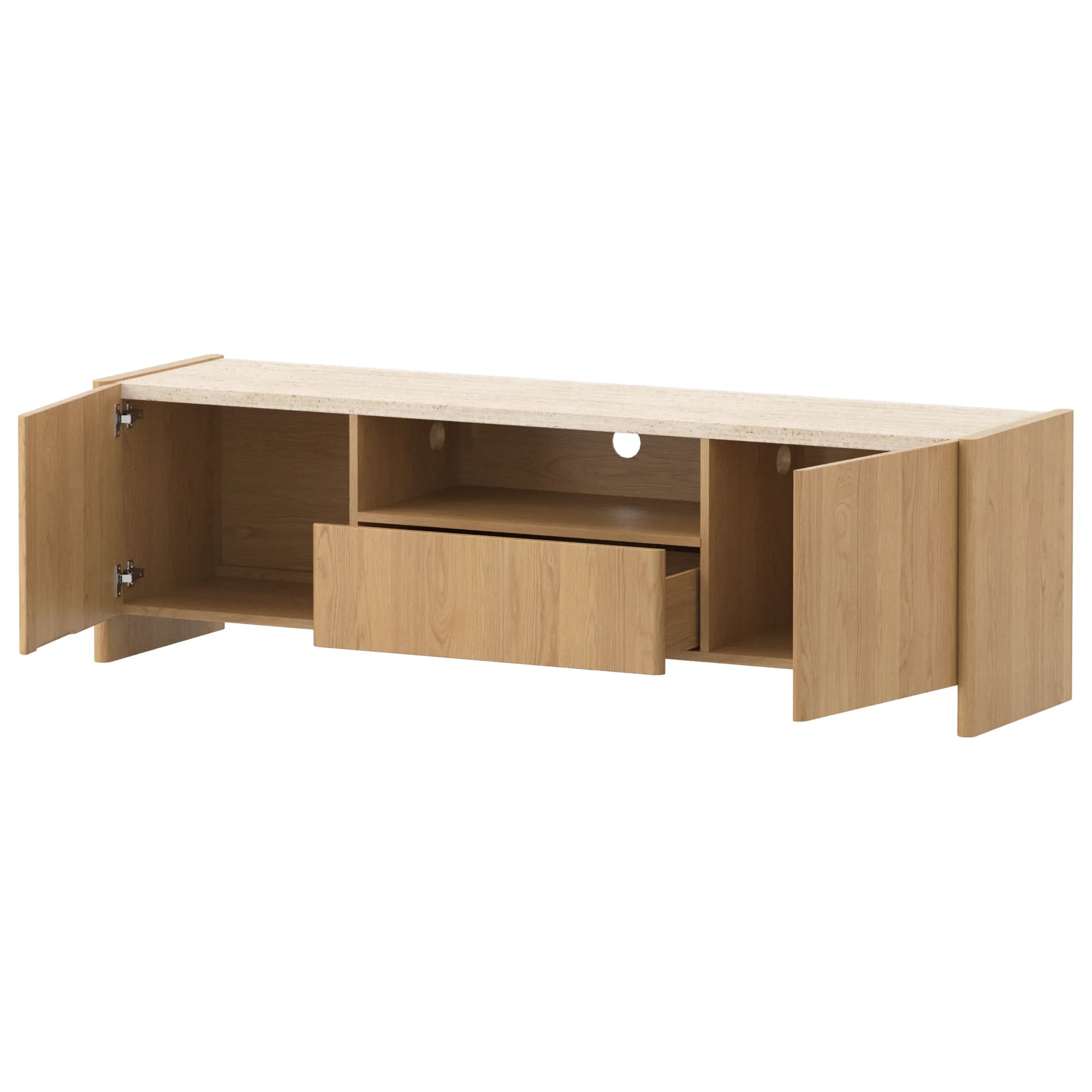 Stella Entertainment Unit 200cm - Oak/Travertine