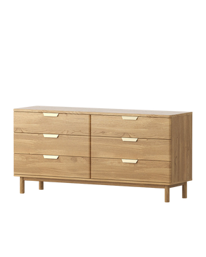 Jaya Six Drawer Chest - Oak