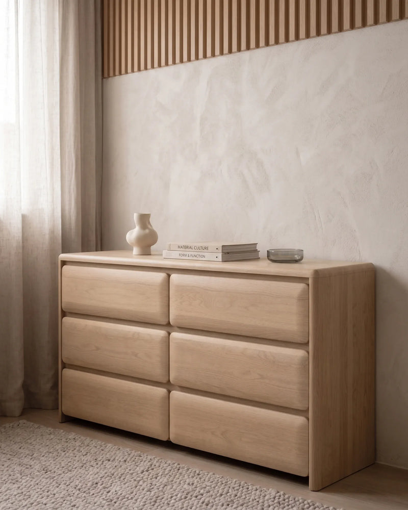 Juno 6 Drawer Chest - Oak Crema