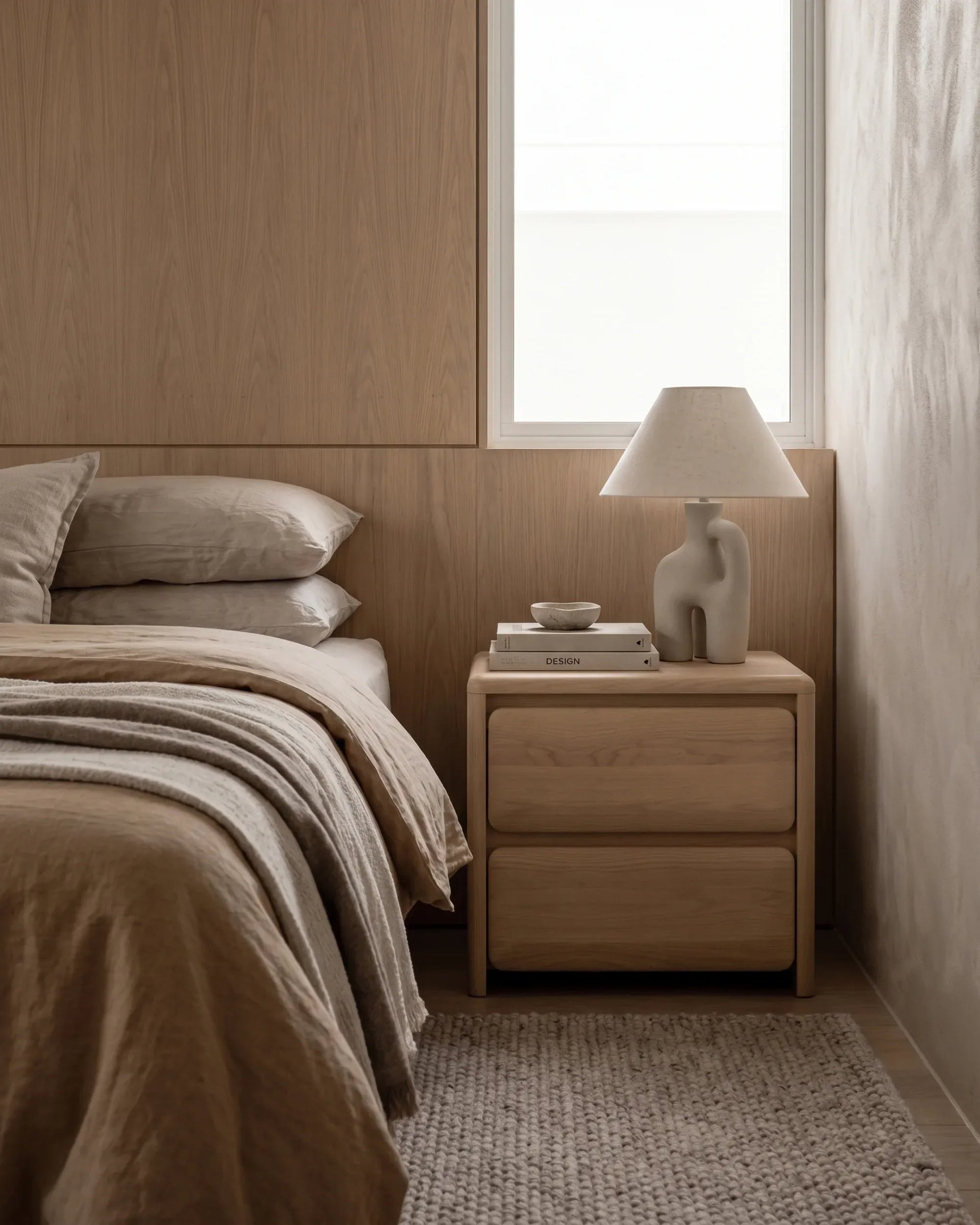Juno Bedside Table - Oak Crema