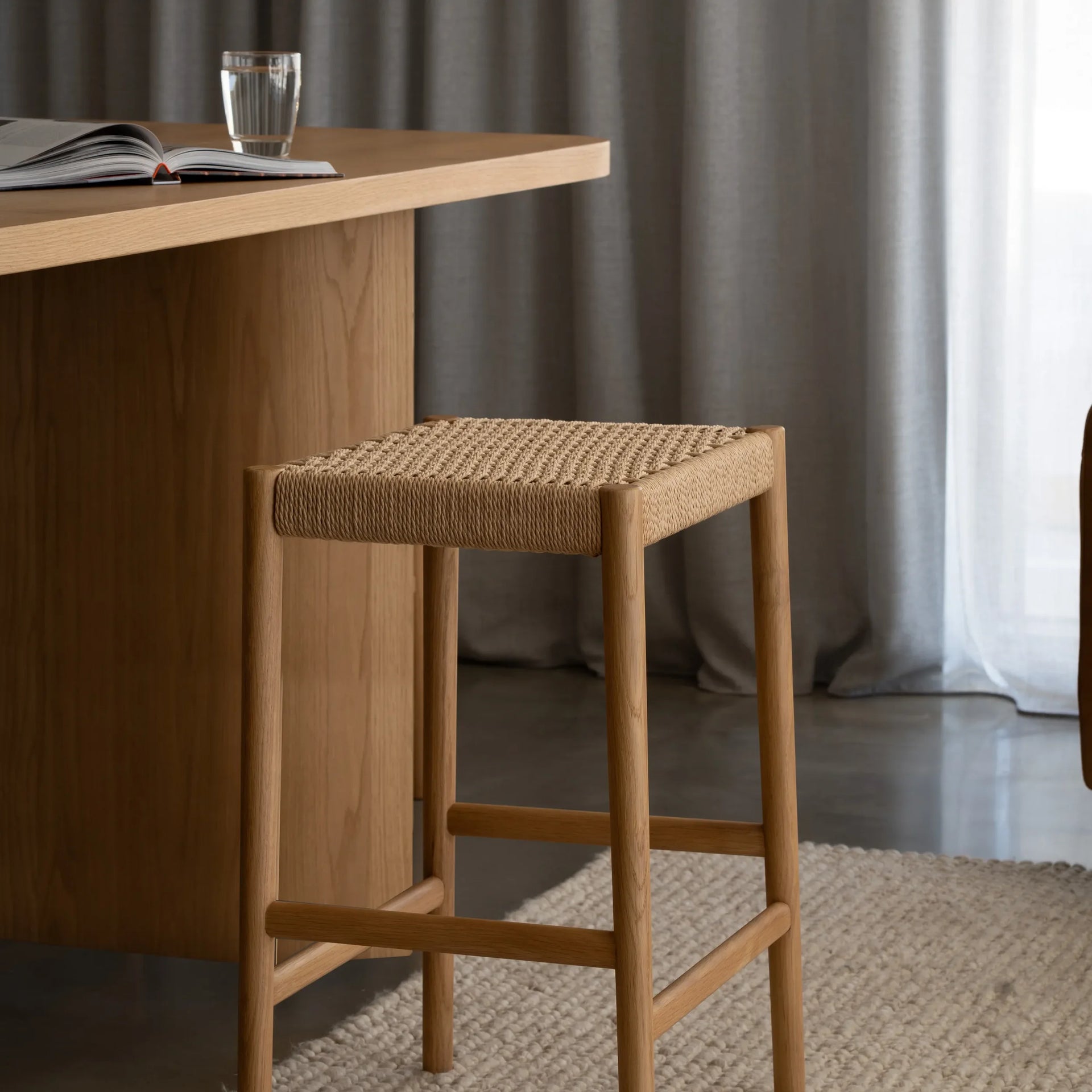 Morton Bar Stool - Oak
