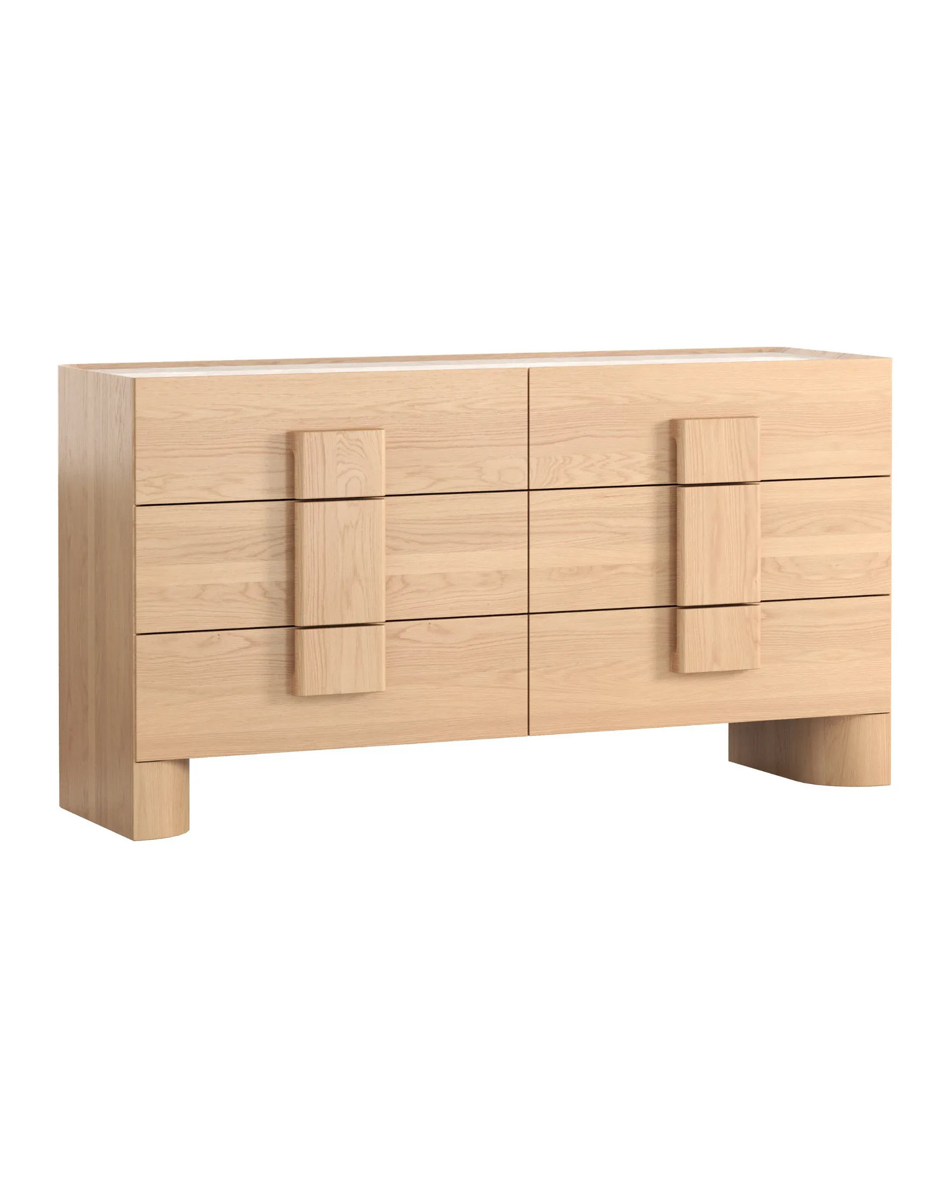 Nora 6 Drawer Chest - Oak / Sahara Marble