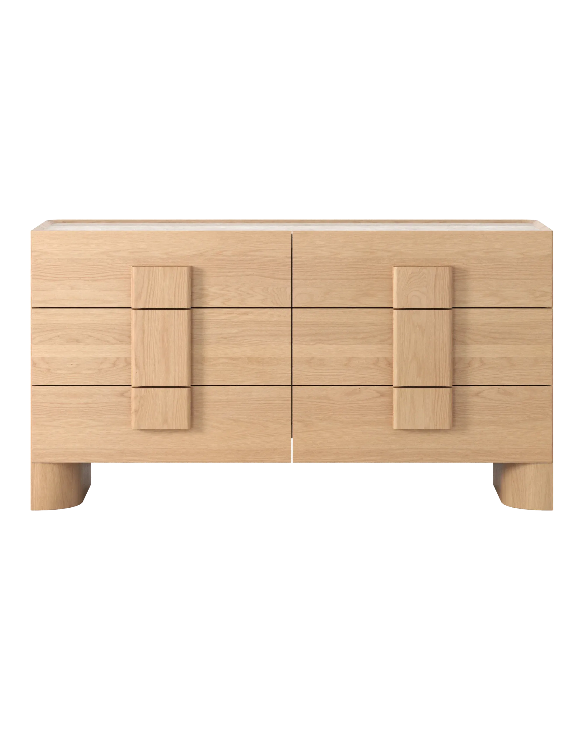 Nora 6 Drawer Chest - Oak / Sahara Marble