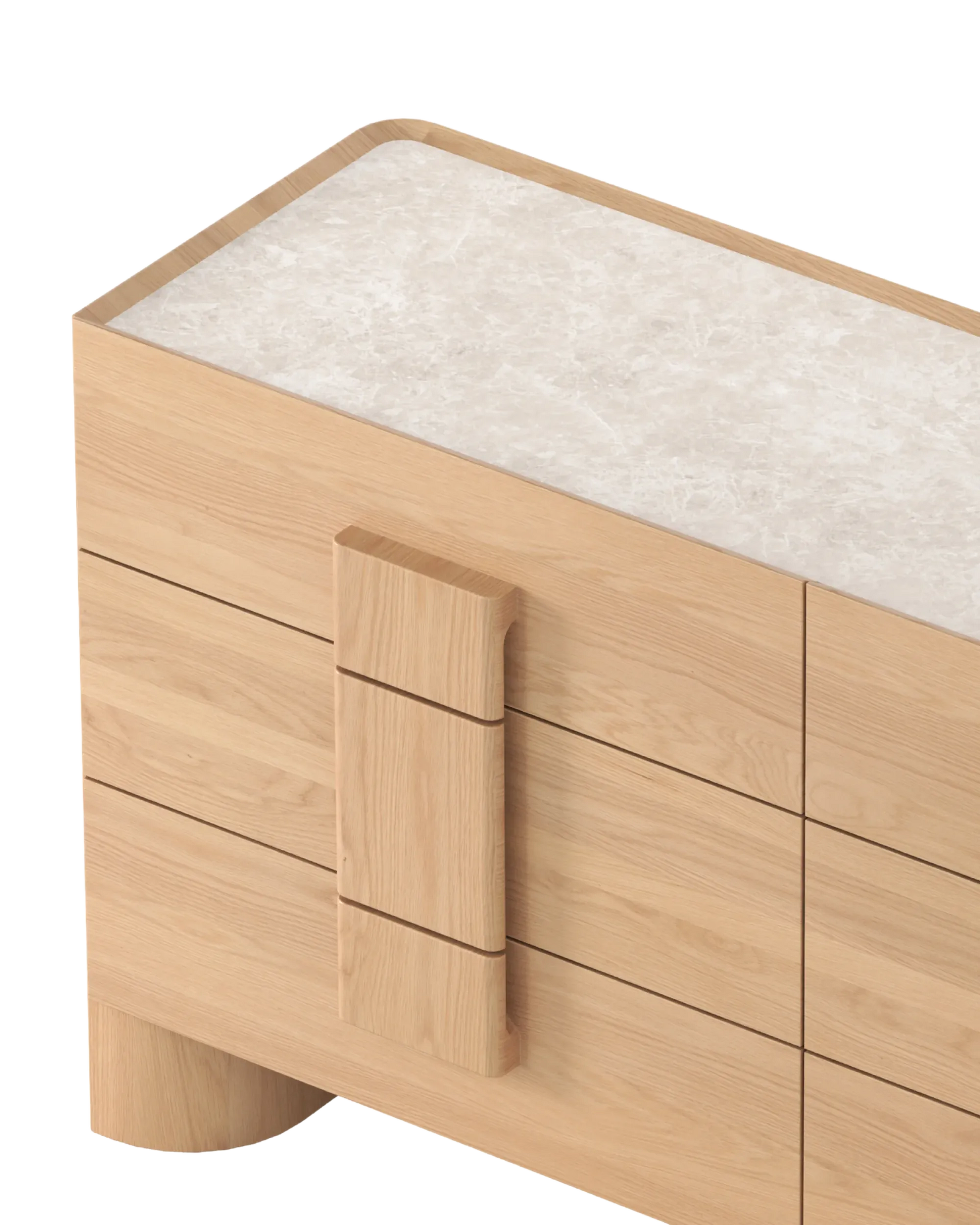 Nora 6 Drawer Chest - Oak / Sahara Marble