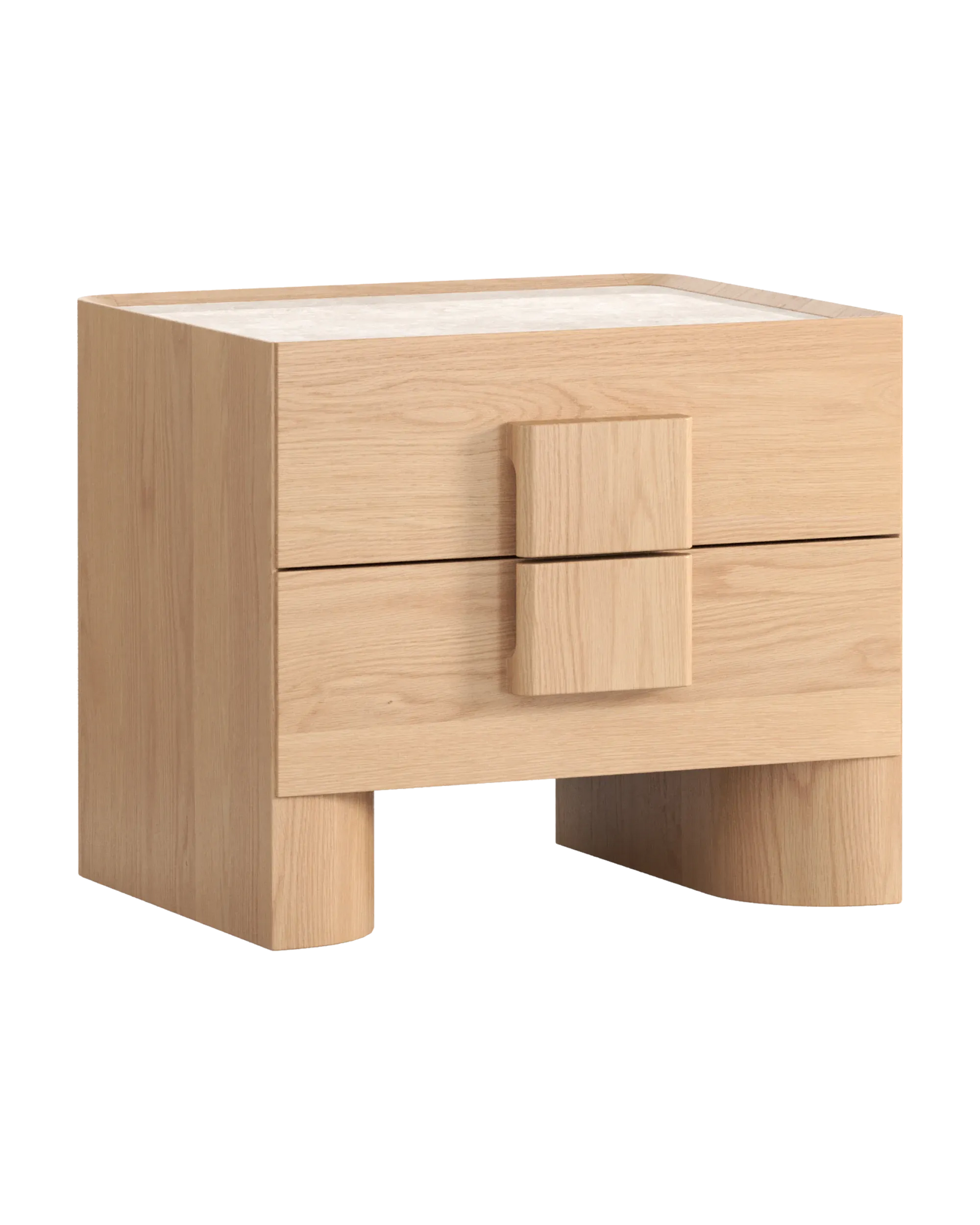 Nora Bedside Table - Oak / Sahara Marble