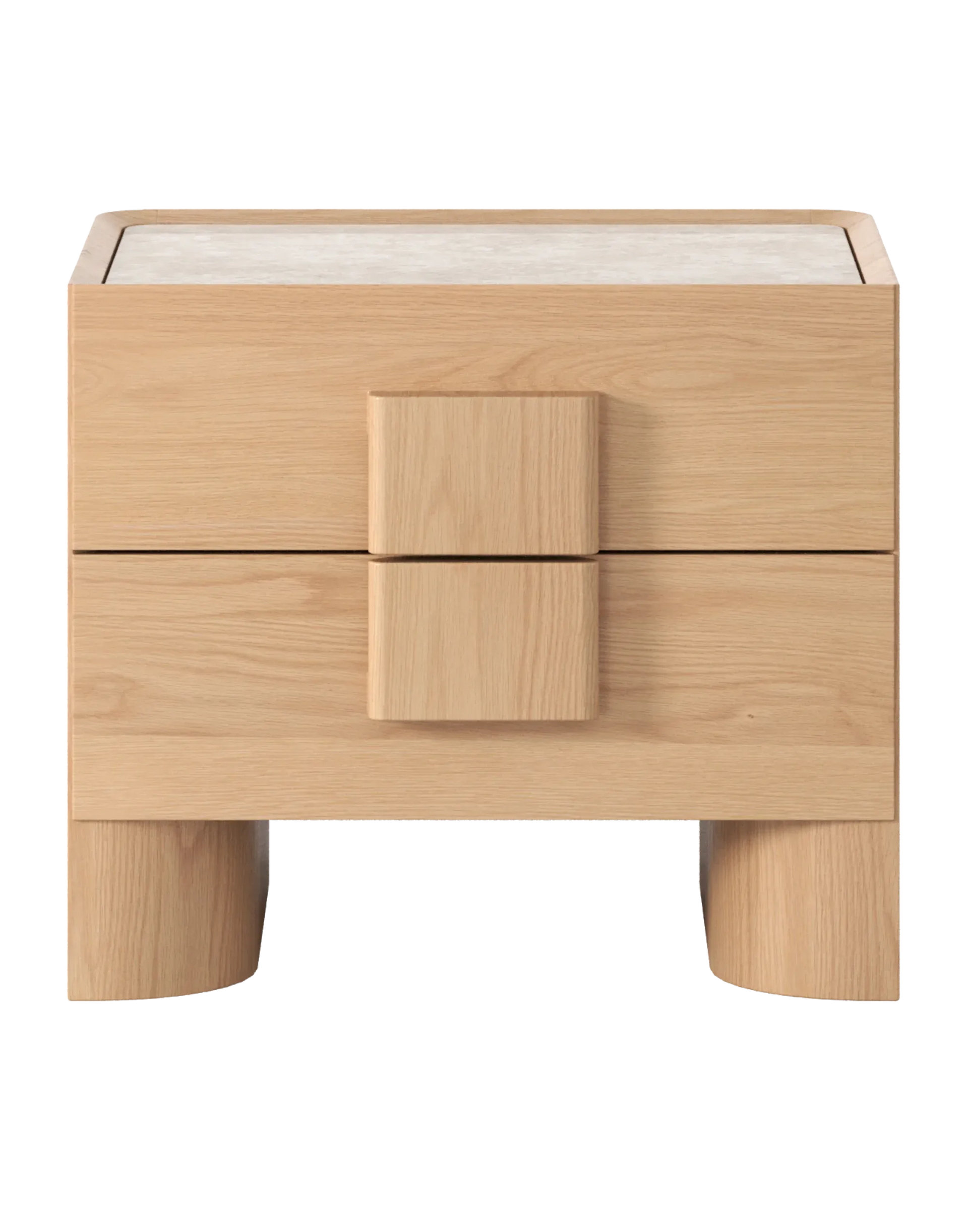 Nora Bedside Table - Oak / Sahara Marble